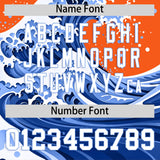 Custom Orange Wave Graffiti Pattern Authentic Baseball Jersey