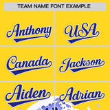 Custom Gold Wave Graffiti Pattern Authentic Baseball Jersey
