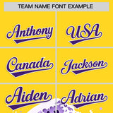 Custom Gold Wave Graffiti Pattern Authentic Baseball Jersey
