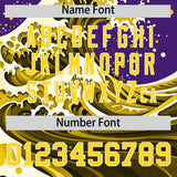 Custom Purple Wave Graffiti Pattern Authentic Baseball Jersey