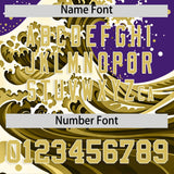 Custom Purple Wave Graffiti Pattern Authentic Baseball Jersey