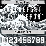 Custom Black Wave Graffiti Pattern Authentic Baseball Jersey
