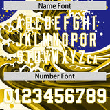 Custom Royal Wave Graffiti Pattern Authentic Baseball Jersey