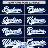 Custom Navy Wave Graffiti Pattern Authentic Baseball Jersey