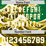 Custom Kelly Green Wave Graffiti Pattern Authentic Baseball Jersey