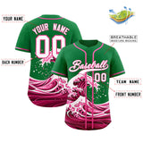 Custom Kelly Green Wave Graffiti Pattern Authentic Baseball Jersey