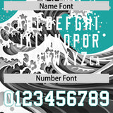 Custom Aqua Wave Graffiti Pattern Authentic Baseball Jersey