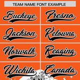 Custom Orange Wave Graffiti Pattern Authentic Baseball Jersey