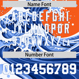 Custom Orange Wave Graffiti Pattern Authentic Baseball Jersey