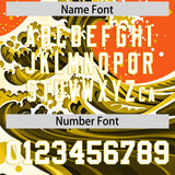 Custom Orange Wave Graffiti Pattern Authentic Baseball Jersey
