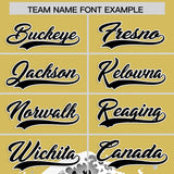 Custom Old Gold Wave Graffiti Pattern Authentic Baseball Jersey