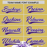 Custom Old Gold Wave Graffiti Pattern Authentic Baseball Jersey