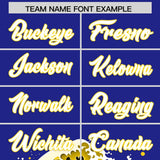 Custom Royal Wave Graffiti Pattern Authentic Baseball Jersey