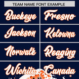 Custom Navy Wave Graffiti Pattern Authentic Baseball Jersey