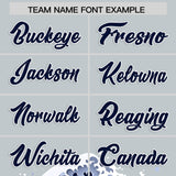 Custom Silver Wave Graffiti Pattern Authentic Baseball Jersey