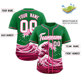 Custom Kelly Green Wave Graffiti Pattern Authentic Baseball Jersey