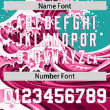 Custom Aqua Wave Graffiti Pattern Authentic Baseball Jersey