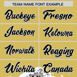 Custom Old Gold Wave Graffiti Pattern Authentic Baseball Jersey