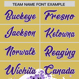 Custom Old Gold Wave Graffiti Pattern Authentic Baseball Jersey