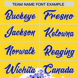 Custom Gold Wave Graffiti Pattern Authentic Baseball Jersey