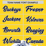 Custom Gold Wave Graffiti Pattern Authentic Baseball Jersey