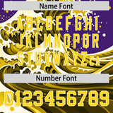 Custom Purple Wave Graffiti Pattern Authentic Baseball Jersey