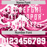 Custom Pink Wave Graffiti Pattern Authentic Baseball Jersey