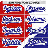 Custom White Red-Royal Color Block Personalized Half Heart Pattern Authentic Baseball Jersey