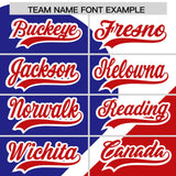Custom White Royal-Red Color Block Personalized Half Heart Pattern Authentic Baseball Jersey