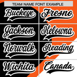 Custom Orange Black-White Color Block Personalized Half Heart Pattern Authentic Baseball Jersey