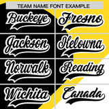 Custom Gold Black-White Color Block Personalized Half Heart Pattern Authentic Baseball Jersey