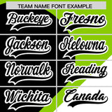 Custom Neon Green Black-White Color Block Personalized Half Heart Pattern Authentic Baseball Jersey