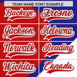 Custom Royal Red-White Color Block Personalized Half Heart Pattern Authentic Baseball Jersey
