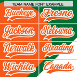 Custom Kelly Green Orange-White Color Block Personalized Half Heart Pattern Authentic Baseball Jersey