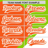 Custom Neon Green Orange-White Color Block Personalized Half Heart Pattern Authentic Baseball Jersey