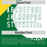 Custom Kelly Green Gold-White Color Block Personalized Half Heart Pattern Authentic Baseball Jersey