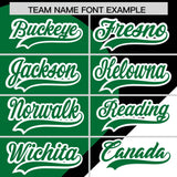 Custom Black Kelly Green-White Color Block Personalized Half Heart Pattern Authentic Baseball Jersey