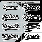 Custom Black Silver-White Color Block Personalized Half Heart Pattern Authentic Baseball Jersey