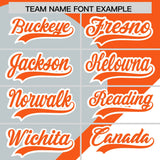 Custom Orange Silver-White Color Block Personalized Half Heart Pattern Authentic Baseball Jersey