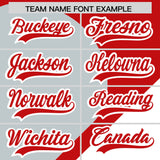 Custom Red Silver-White Color Block Personalized Half Heart Pattern Authentic Baseball Jersey