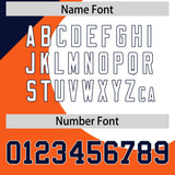 Custom Orange Navy-White Color Block Personalized Half Heart Pattern Authentic Baseball Jersey