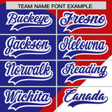 Custom Red Royal-White Color Block Personalized Half Heart Pattern Authentic Baseball Jersey