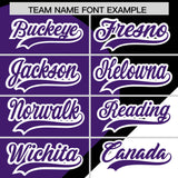 Custom Black Purple-White Color Block Personalized Half Heart Pattern Authentic Baseball Jersey