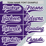 Custom Silver Purple-White Color Block Personalized Half Heart Pattern Authentic Baseball Jersey