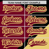 Custom Black Crimson-Khaki Color Block Personalized Half Heart Pattern Authentic Baseball Jersey