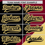 Custom Crimson Black-Khaki Color Block Personalized Half Heart Pattern Authentic Baseball Jersey