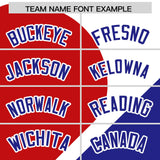 Custom White Red-Royal Color Block Personalized Half Heart Pattern Authentic Baseball Jersey