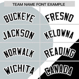 Custom White Silver-Black Color Block Personalized Half Heart Pattern Authentic Baseball Jersey