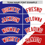 Custom White Royal-Red Color Block Personalized Half Heart Pattern Authentic Baseball Jersey
