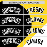 Custom Gold Black-White Color Block Personalized Half Heart Pattern Authentic Baseball Jersey